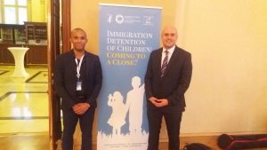 QCEA's Andrew Lane and Sylvain Mossou (right) at the conference in Prague.